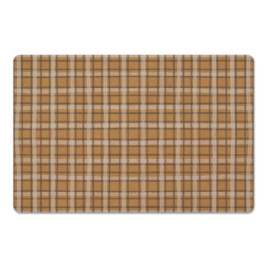 Orange Multi Plaid Floor Mat